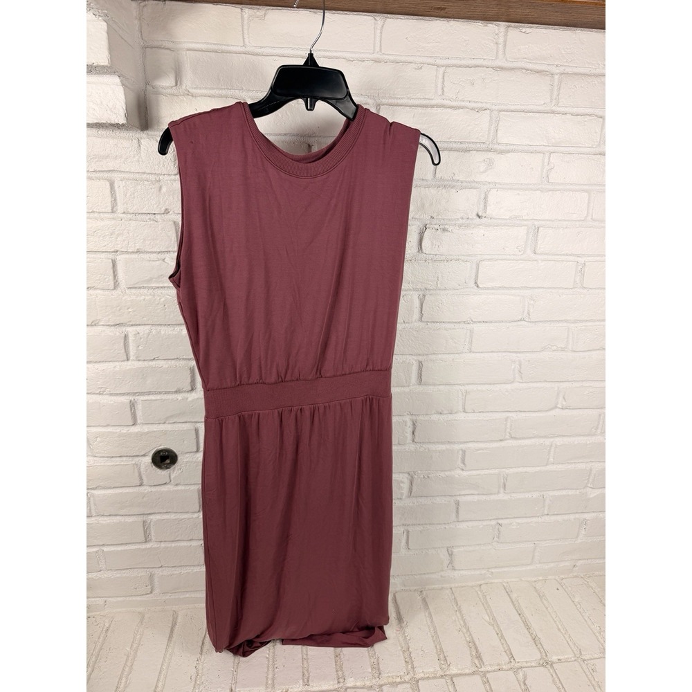Athleisure Athleta Small Mauve Sleeveless Fit Flare Midi Dress Ribbed Waist